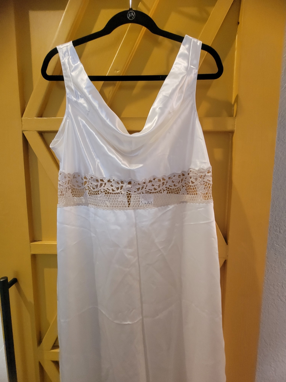 Bare Luxury Off-White Lace-Trim Satin Nightgown - Women Intimates - Picture 2 of 8